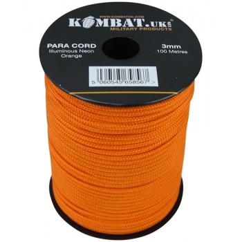 Paracord Reel 3mm (100m) (Neon Orange)